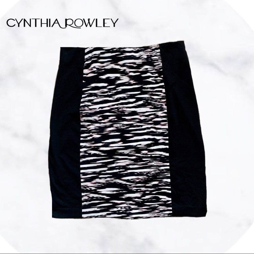 CYNTHIA ROWLEY Stretch Midi Skirt SZ L